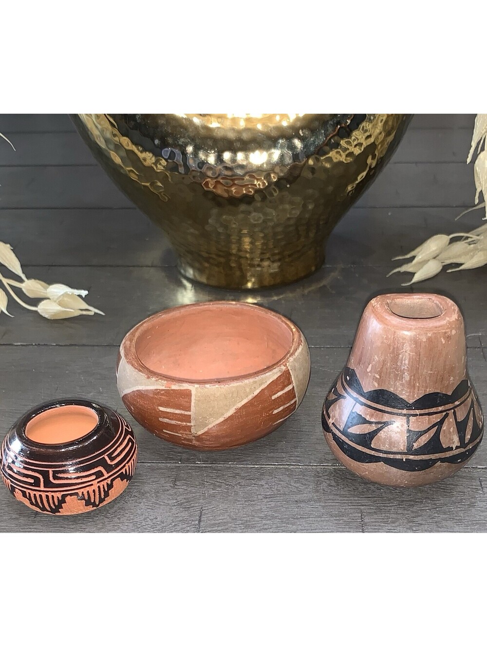 A6 VTG Estate INDIAN Small Pottery Collection Largest 3" Lot